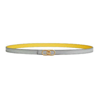 HERMES Calfskin Leather Belts Women's Gray Width: 1.3cm