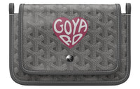 GOYARD Canvas With Leather Envelope Bag Crossbody Bag Shoulder Bag Unisex Gray/Deep Pink Small Heart