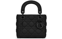 DIOR Mini Lady DIOR Bag-Black Ultramatte Cannage Calfskin