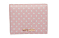 MIU MIU Madras Leather Wallet Women's Pink