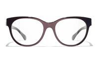 CHANEL Plate Frame Round Glasses Women's