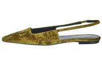 SAINT LAURENT Velluto Mastrop Flat Shoes Women's Green