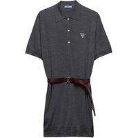 PRADA Short Sleeved Dresses Women's Dark Gray