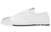MIU MIU Low-Top Stylish Skateboarding Shoes Women's White