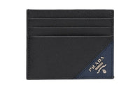 PRADA Cow Leather Card Clip Card Holder Men's Black