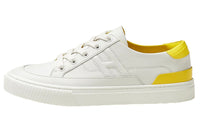 HERMES Deep Skateboard Shoes Women's Low-Top White Yellow