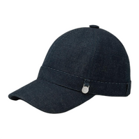 HERMES Cotton Fabric Baseball Caps Women's Indigo