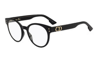 DIOR Plate Frame Round Eyeglasses Frame Women's Black
