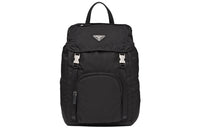 PRADA Leather, Nylon Backpack Unisex Black