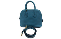 HERMES Calfskin Bowling Bag Handbag Shoulder Bag Women's P3 Nordic Blue