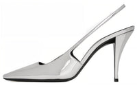 SAINT LAURENT BLADE Slim Heel High Heels Women's Silver