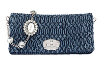MIU MIU Denim Crossbody Bag Shoulder Bag Women's Blue