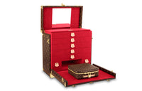 LOUIS VUITTON Coated Canvas Storage Boxes Women's Red Lining