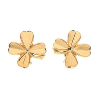 CHANEL 1995 Plated Clover Clip On Earrings Costume Earrings