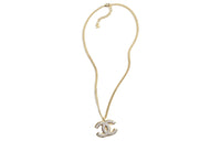 CHANEL Metal Rhinestone Necklaces Women's Gold