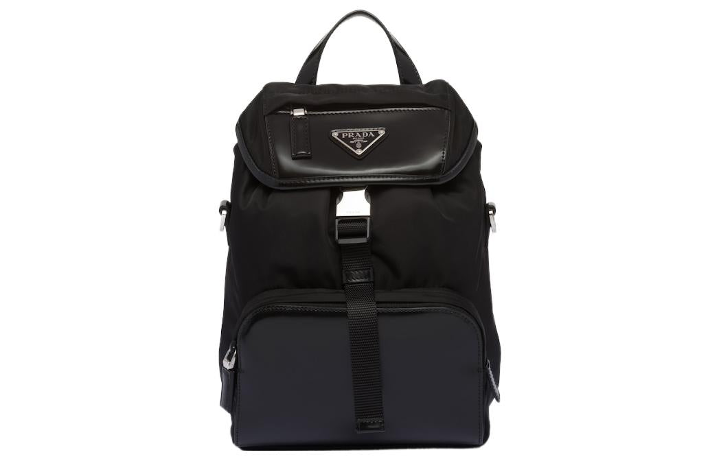 PRADA Brushed Leather Backpack Men's Black