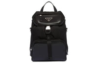 PRADA Brushed Leather Backpack Men's Black
