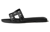 HERMES Oran Slide Slippers Women's Black