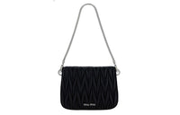 MIU MIU Nappa Leather Handbag Women's Black