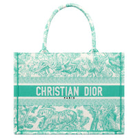 DIOR Embroidery Tote Bag Shopping Bag Handbag Medium Size Women's Green