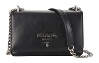 PRADA Leather Shoulder Bag Crossbody Bag Women's Black