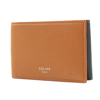 CELINE Calfskin Wallet Women's Terracotta & Marine Blue