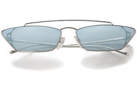 PRADA Sunglasses Women's Silver Frame Blue Lens