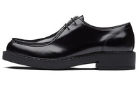 PRADA Brushed Leather Lace Up Black