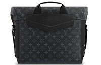 LOUIS VUITTON Cow Leather Shoulder Bag Crossbody Bag Medium Size Men's Black