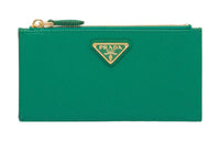 PRADA Saffiano Leather Card Holder Women's Green