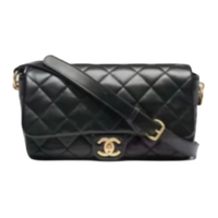 CHANEL Lambskin Shoulder Bag Crossbody Bag Women's Black