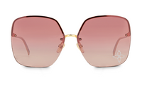 LOUIS VUITTON Metal Irregular Shape Sunglasses Women's Gold