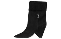 SAINT LAURENT Niki Logo Plaque Ankle Boots Women's