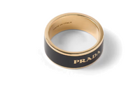 PRADA Enamel Metal Rings Women's Black
