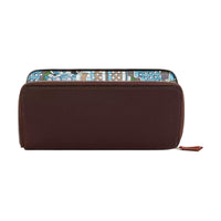 HERMES Silk'In Evercolor Calfskin Wallet Women's Mocha Twisted Lan And Celery