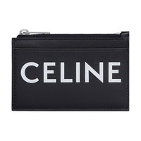 CELINE Leather Coin Purse, Card Holder Unisex Black