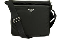 PRADA Saffiano Nylon Fabric Shoulder Bag Crossbody Bag Regular Unisex Black