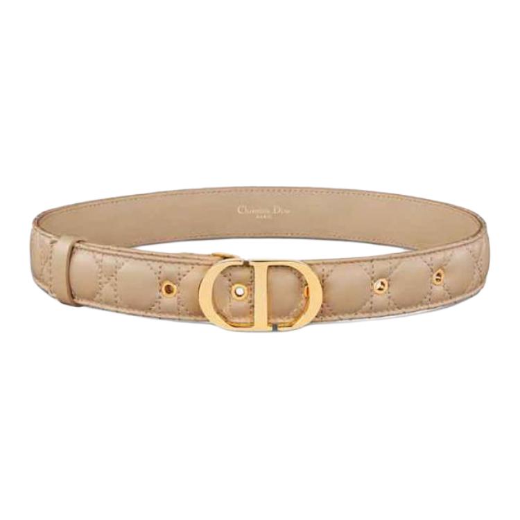 DIOR Calfskin Leather Belts Women's Brown Width: 3CM
