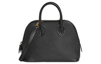 HERMES Bolide Goatskin Bowling Bag Handbag Mini Unisex Black