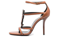 SAINT LAURENT Cassandra Logo Plaque Sandals Women's