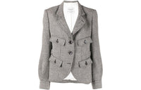 SAINT LAURENT Mini-check Multi-pocket Blazer