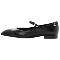 CHANEL Flat Mary Jane Shoes Women's Black