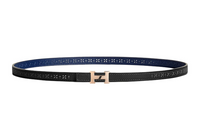 HERMES Cow Leather Belts Women's Black/Blue Width 1.3cm