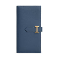 HERMES Bearn Epsom Calfskin Wallet Regular Women's 7U Navy Navy