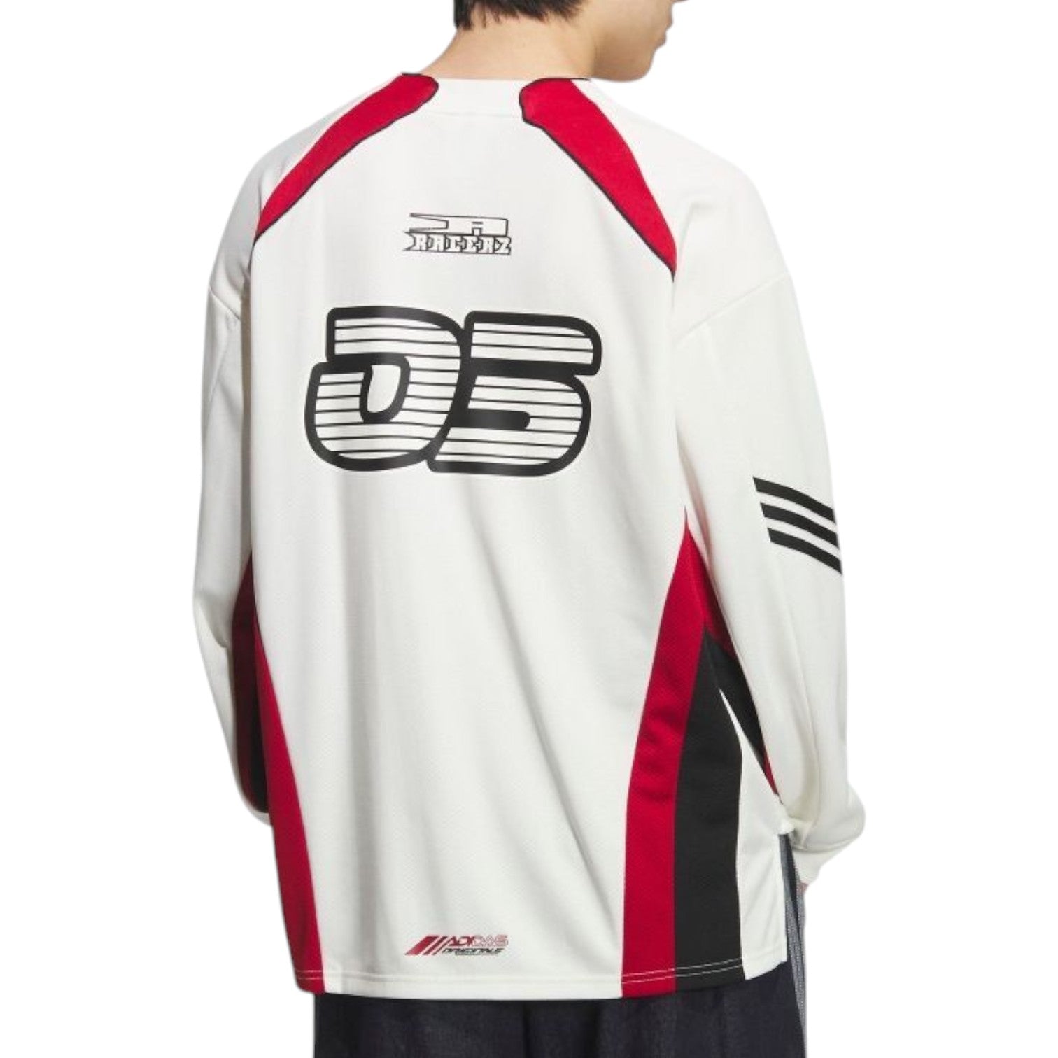 adidas Long-Sleeved Relaxed Fit T-Shirt Asia Sizing 'White Red Black' KF5156