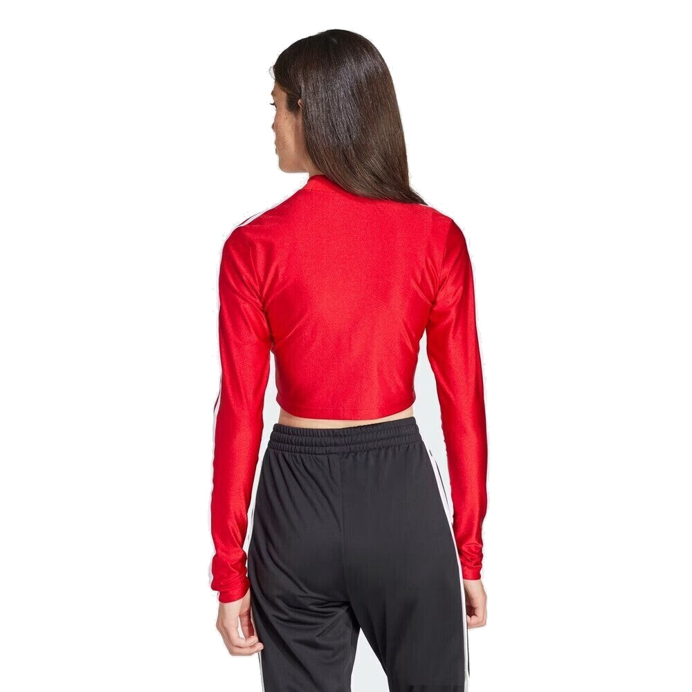(WMNS) adidas 3-Stripes Cropped Long Sleeve T-Shirt Asia Sizing 'Red White' IR8132