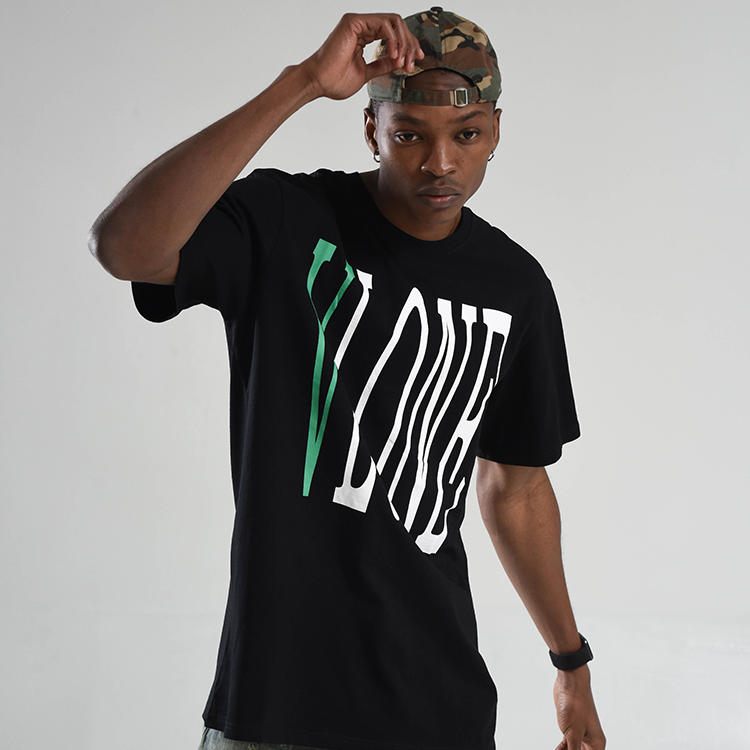 VLONE Large V Alphabet Short Sleeve Tee 'Black Green' VLTE17SS003-BLACK