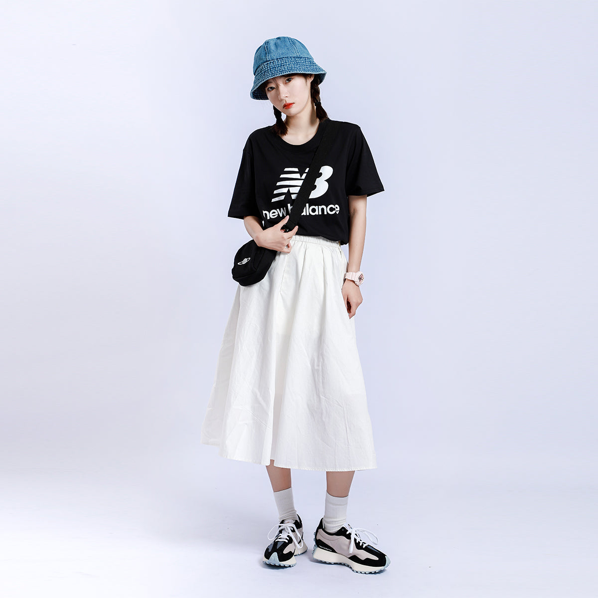 (WMNS) New Balance 327 'Black White' WS327CPA