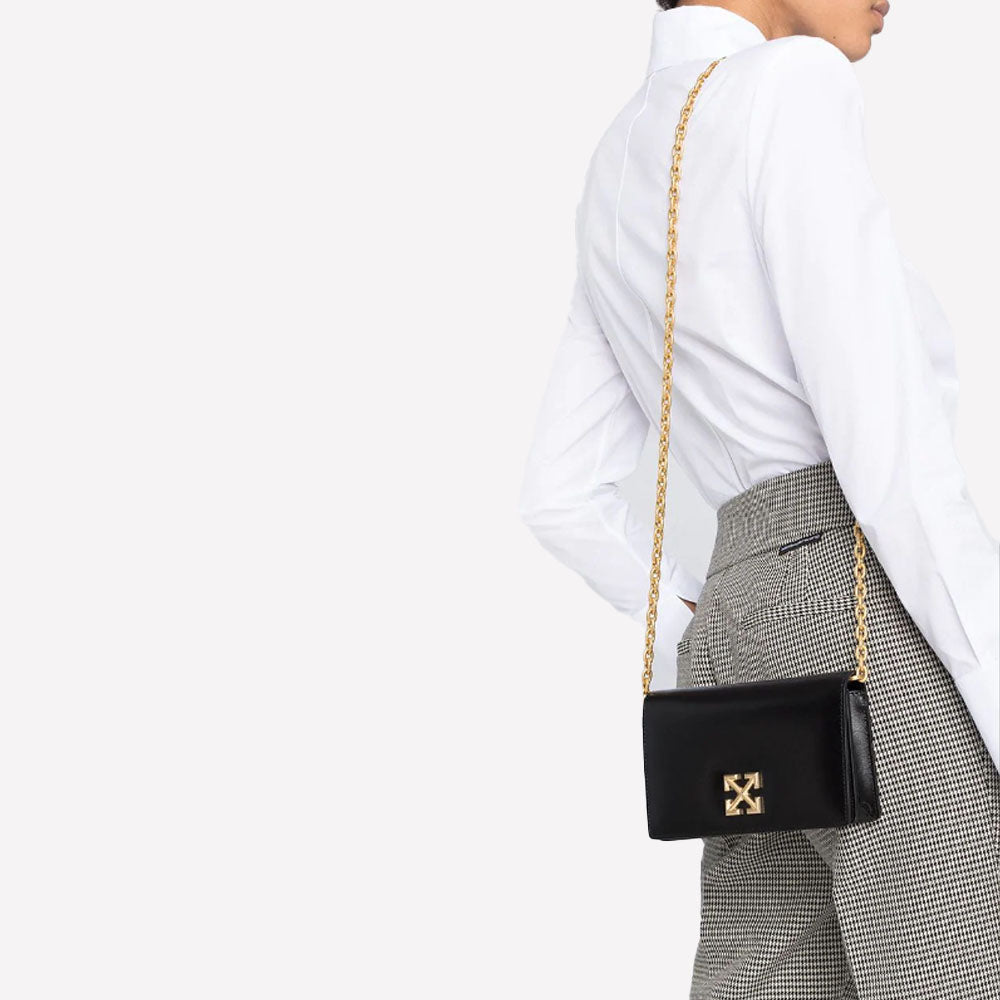 (WMNS) Off-White Twist Jitney 0.5 Shoulder Bag 'Black' OWNA104R21LEA0021000