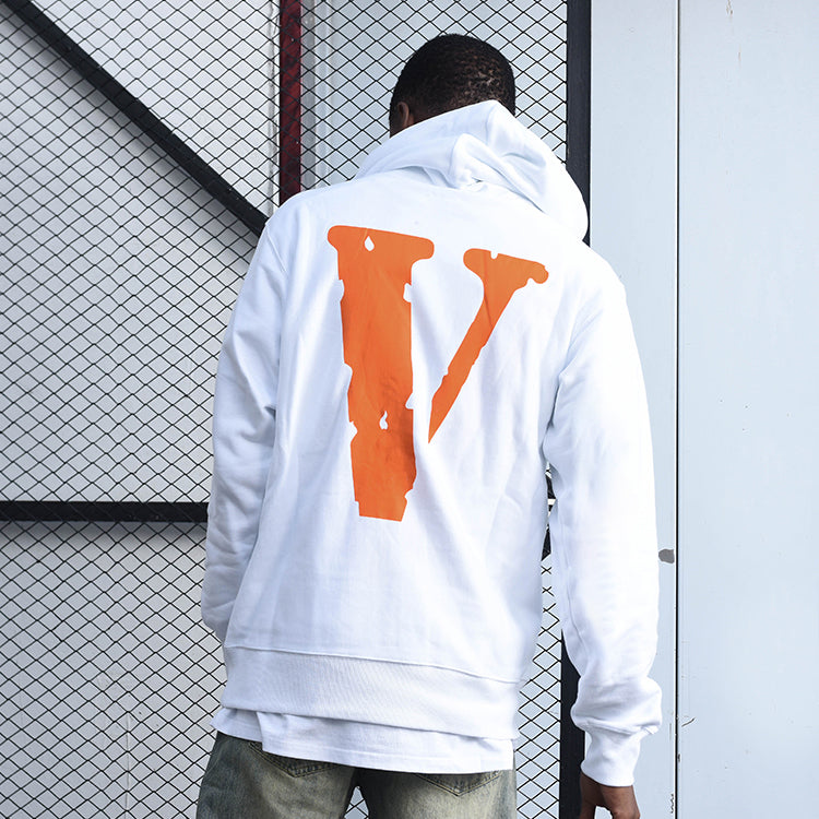VLONE Staple Classic Printing Back Large Long Sleeves Couple Style White Orange 6932403655102